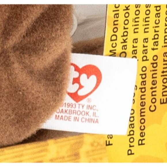 Collectible Britannia The Bear 1999 Ty Beanie Baby Rare Error 1993 OakBrook McDo - Picture 4 of 4